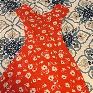 Orange floral dress